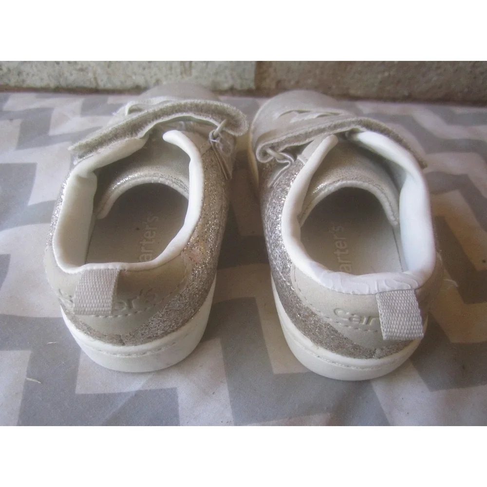 Carter's Shoes Girls 9M Sparkling Hook and Loop Lace Up Perrie Sneakers